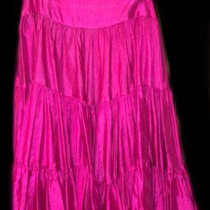 GORGEOUS Ralph Lauren New Fuschia Pink Silk Full Circle Midi Skirt Size 4